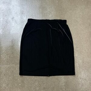 Vintage 90s R & K Black Velvet Women's XL Evening Night Life Midi Skirt